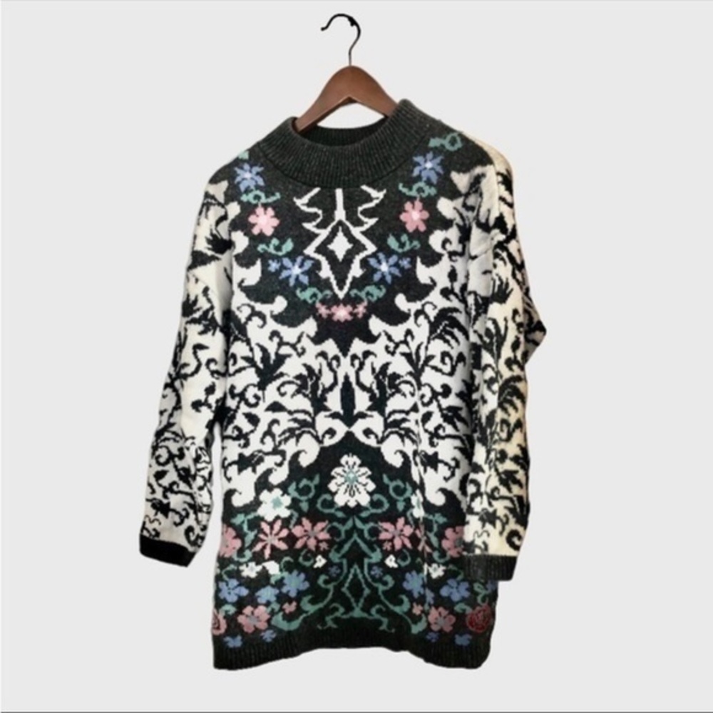 Vintage Carriage Court Floral Print Sweater Size XLarge